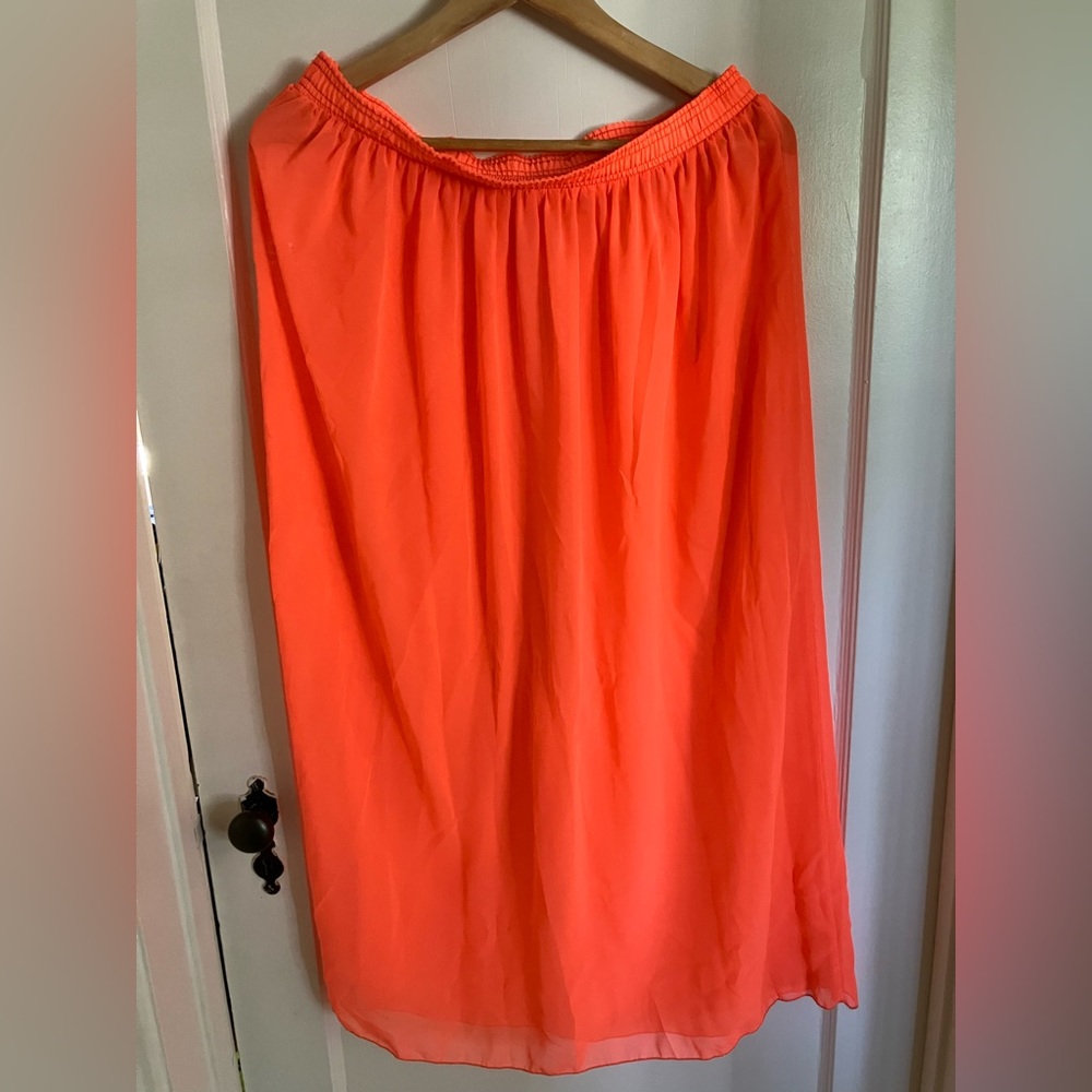 American Apparel chiffon skirt. Size: xs/s Color: Neon orange